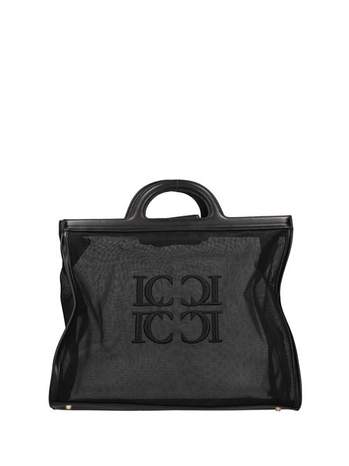 Borsa Square in tessuto ed ecopelle LA CARRIE | 141M-HB-570-WCSNERO